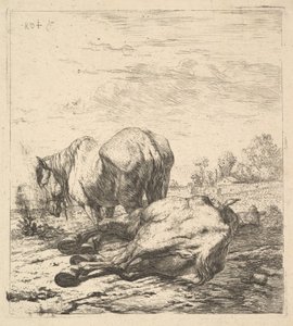 De två hästarna, 1600-talet. av Karel Du Jardin