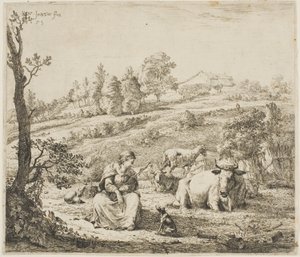 En herdinna som talar till sin hund av Karel Dujardin