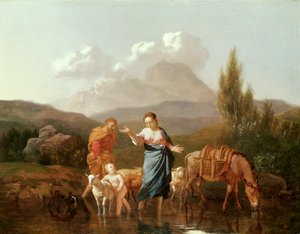 Helig familj vid en bäck av Karel Dujardin