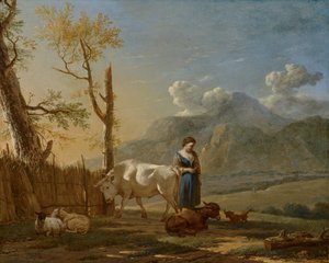 Landskap med en herdinna av Karel Dujardin