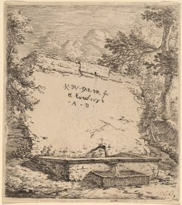 Titelsida med fontän av Karel Dujardin