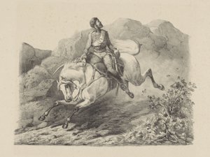 Flynde soldat till häst av Karel Frederik Bombled