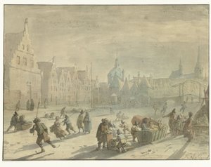 Galgevatten i Leiden med isunderhållning