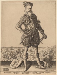 Robert Dudley, Earl of Leicester av Karel van Sichem after Christoffel