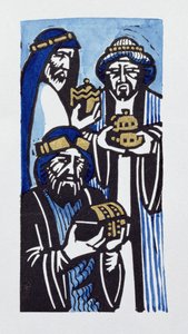 Three Kings, 1998 (linosnitt och wc på papper)