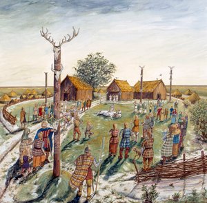 Danebury Hill Fort, c2:a århundradet f.Kr., c1990-2010 av Karen Guffogg