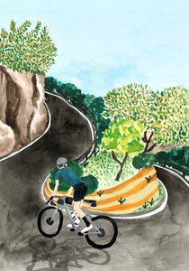 Cykelutflykt i vacker bergsmiljö
