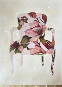 Rosa blommig stol