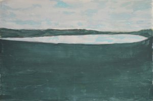 Landskap med stilla horisont