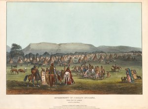 Pieganindianernas läger av Karl Bodmer