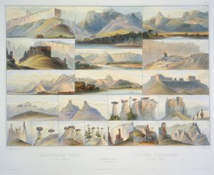 Remarkable Hills på Upper Missouri av Karl Bodmer