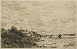 Seinen före Honfleur av Karl Daubigny
