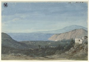 Utsikt från trakten kring Neapel / Utsikt över Sorrentos slätt från Colli di Fontanelle av Karl Friedrich Schinkel