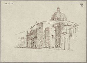 Utsikt över Messinas katedral från nordost av Karl Friedrich Schinkel