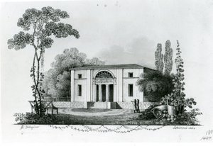 Berlin. Simons lantställe och ritning till Mölters lantställe av Karl Friedrich Schinkel