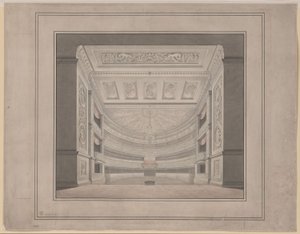 Berlin. Schauspielhaus vid Gendarmenmarkt, åskådarsal av Karl Friedrich Schinkel