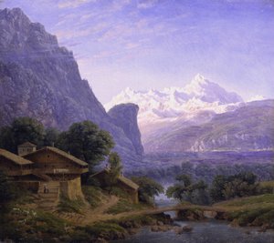Utsikt över Mont Blanc av Karl Friedrich Schinkel