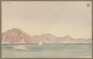 Utsikt från Schinkels bostad i Neapel mot kusten vid Sorrento av Karl Friedrich Schinkel