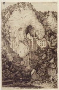 Slottet Predjama eller Lueg, XII timmar från Trieste av Karl Friedrich Schinkel