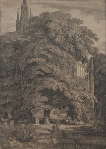Gotisk kyrka bland ekar, 1810. av Karl Friedrich Schinkel