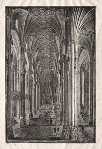 Interiör av St. Stephens Cathedral i Wien, ca. 1810. av Karl Friedrich Schinkel