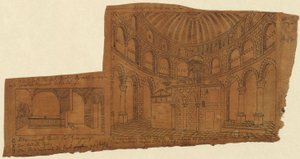 Jerusalem. Heliga gravens kyrka. Interiör av Karl Friedrich Schinkel