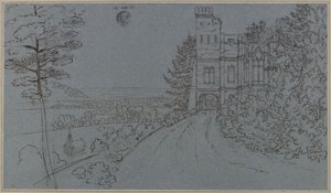 Köstritz. Konstgjord ruin i slottsparken (?) av Karl Friedrich Schinkel