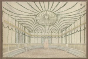Merseburg. Slottet. Förslag till utsmyckning av en sal med anledning av hyllningsfestligheterna för Fredrik Vilhelm III av Preussen av Karl Friedrich Schinkel