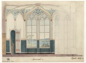 Potsdam. Babelsbergs slott. Matsal. Väggdekoration av Karl Friedrich Schinkel