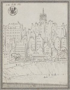 Stadsutsikt över Edinburgh med hus av Karl Friedrich Schinkel