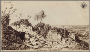 Mellan Syrakusa och Lentini med utsikt över Augusta och havet av Karl Friedrich Schinkel