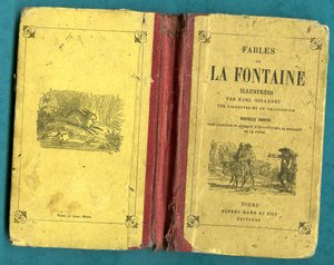 Omslag till en bok av Fables de la Fontaine illustrerad av Karl Girardet, Mame in Tours