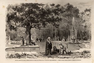 Kiefen för kvinnorna i serailen i Flamour-Javuzu (Flavour Javuzu), i palatset i Konstantinopel (nuvarande Itamboul), Turkiet, teckning av Karl Girardet (1813-1871), för att illustrera ett besök i serailen 1860 , av en anonym kvinna. Gravyr i "