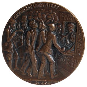 Medalj till minne av torpederingen av passagerarfartyget Lusitania den 7 maj av Karl Goetz