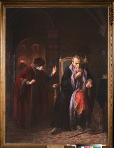 Tsar Ivan IV den förskräcklige (1530-1584) och hans sjuksköterska (tsar Ivan den förskräcklige och hans sjuksköterska) - Målning av Karl Bogdanovich Wenig (1830-1908), olja på duk av Karl Gottlieb Wenig
