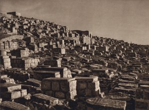 Jerusalem, Johoshafats dal med judiska gravar (s/v foto) av Karl Grober