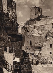 Mar Saba, Tower of Eudoxia och kloster (s/v foto) av Karl Grober