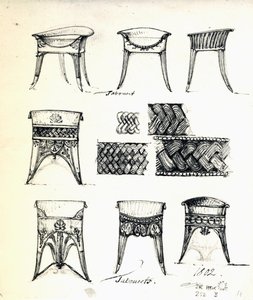 Design för taburetter av Karl Haller von Hallerstein
