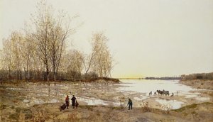 A Flooded Wooded Landscape, ca 1875-80 (olja på duk) av Karl Heffner