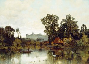 Themsen med utsikt över Windsor Castle, av Karl Heffner