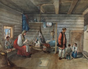 I ett byhus, 1841