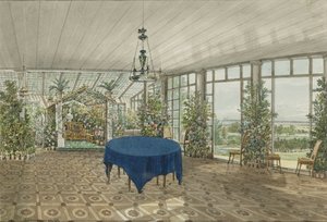 Vinterträdgården i Pavlino Estate i Vielgorsky, 1834