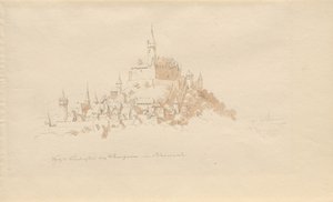 Lindenfels slott nära Weinheim i Odenwald av Karl Julius Von Leypold