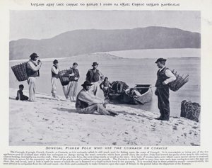 Donegal Fisher Folk som använder Curragh eller Coracle (s/v foto) av Karl Karlovich Piratsky