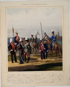La 2eme division de la cavalerie legere - The 2nd Guard Cavalry Division - Piratsky, Karl Karlovich (1813-1889) - 1867 - Färglitografi - 56x45 - Privat samling av Karl Karlovich Piratsky