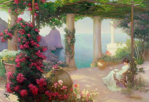 Terrassen, Capri av Karl Maria Schuster
