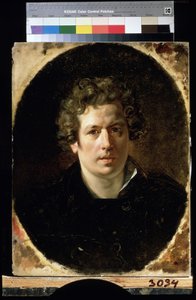 ""Självporträtt"" Målning av Karl Pavlovich Briullov (Bryullov) (1799-1852) cirka 1833 Statens ryska museum Sankt Petersburg av Karl Pavlovich Bryullov