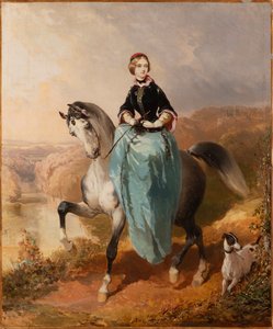 Ryttare med hund, ca. 1850.
