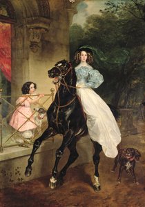 Ryttarinnan, porträtt av Giovanina och Amacilia Paccini, grevinnan Samoilovas avdelningar, 1832
