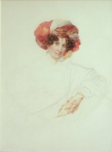 Kvinna i turban. Porträtt av grevinnan Maria Grigoryevna Razumovskaya 1772-1865, född Vyazemskaya, 1827-1830 av Karl Pavlovich Bryullov